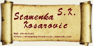 Stamenka Košarović vizit kartica